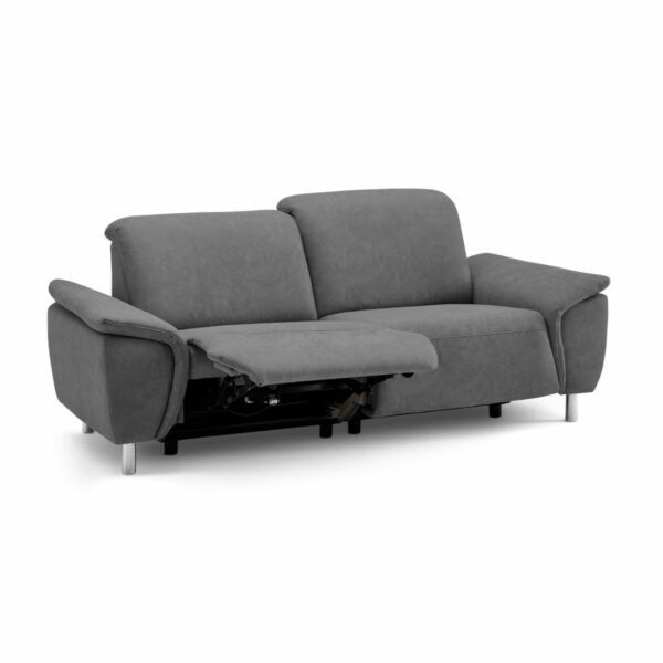 Calizza Interiors Nell Sofa mit Bezug Microfaser Bulus 9 anthrazit – Relaxfunktion