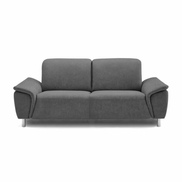 Calizza Interiors Nell Sofa mit Bezug Microfaser Bulus 9 anthrazit – Sofa ohne Funktion Frontansicht