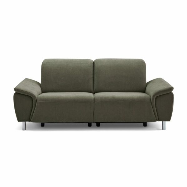 Calizza Interiors Nell Sofa mit Bezug Flachgewebe Eco-Soil 156 forest – Sofa mit Funktion Frontansicht