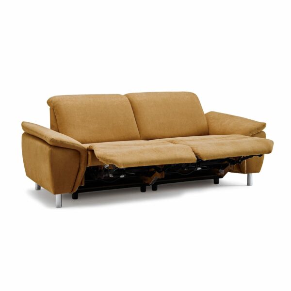 Calizza Interiors Nell Sofa mit Bezug Flachgewebe Eco-Soil 23 mais – Relaxfunktion