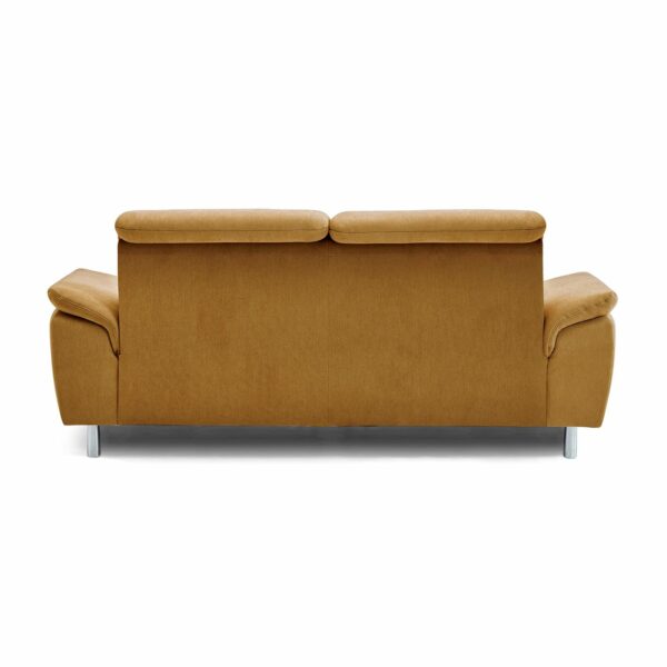 Calizza Interiors Nell Sofa mit Bezug Flachgewebe Eco-Soil 23 mais – Sofa ohne Funktion Rückansicht
