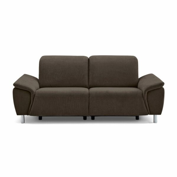 Calizza Interiors Nell mit Bezug Flachgewebe Eco-Soil 68 mocca – Sofa mit Funktion Frontansicht