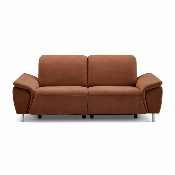 Calizza Interiors Nell Sofa mit Bezug Flachgewebe Eco-Soil 96 haselnuss – Sofa mit Funktion Frontansicht
