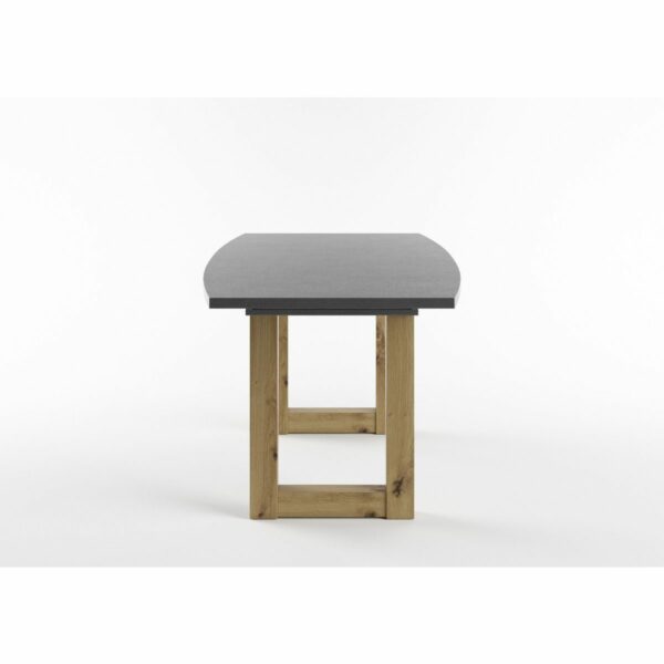 Set One Atlanta-System Esstisch Tischplatte bootsförmig Dekor graphit Gestell U-Form Artisan Eiche Holznachbildung seitlich