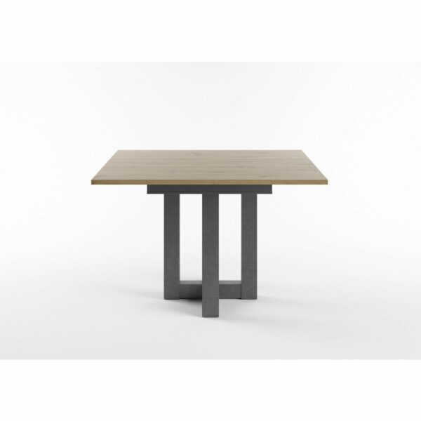Set One Atlanta-System Esstisch Tischplatte quadratisch Artisan Eiche Holznachbildung Gestell Doppel-U Dekor graphit seitlich
