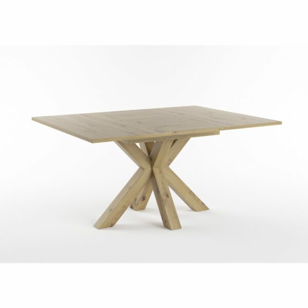 Set One Atlanta-System Esstisch Tischplatte quadratisch Artisan Eiche Holznachbildung Gestell sternförmig Artisan Eiche Holznachbildung ausgezogen