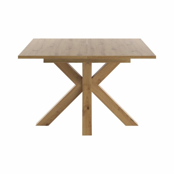 Set One Atlanta-System Esstisch Tischplatte quadratisch Artisan Eiche Holznachbildung Gestell sternförmig Artisan Eiche Holznachbildung frontal