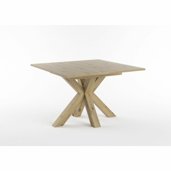 Set One Atlanta-System Esstisch Tischplatte quadratisch Artisan Eiche Holznachbildung Gestell sternförmig Artisan Eiche Holznachbildung schräg