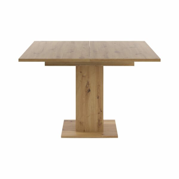 Set One Atlanta-System Esstisch Tischplatte quadratisch Artisan Eiche Holznachbildung Säule quadratisch Artisan Eiche Holznachbildung frontal