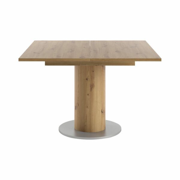 Set One Atlanta-System Esstisch Tischplatte quadratisch Artisan Eiche Holznachbildung Säule rund Artisan Eiche Holznachbildung frontal