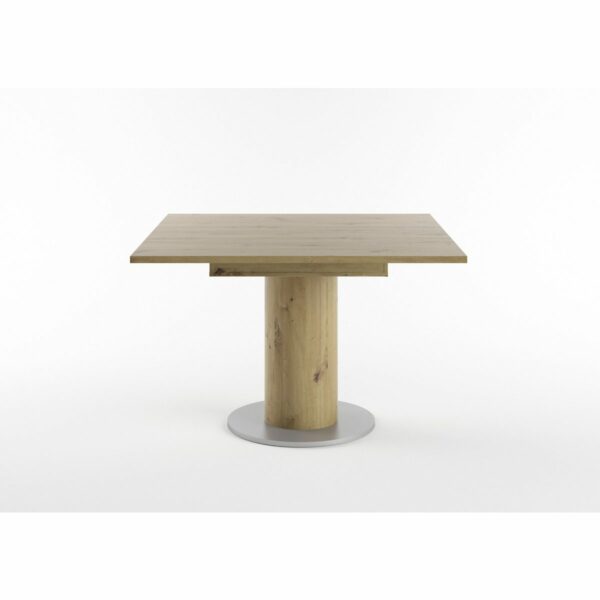 Set One Atlanta-System Esstisch Tischplatte quadratisch Artisan Eiche Holznachbildung Säule rund Artisan Eiche Holznachbildung seitlich