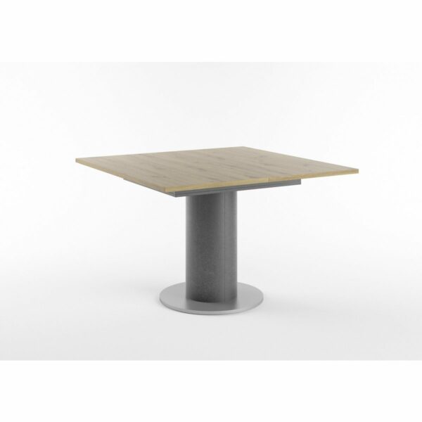 Set One Atlanta-System Esstisch Tischplatte quadratisch Artisan Eiche Holznachbildung Säule rund Dekor graphit schräg