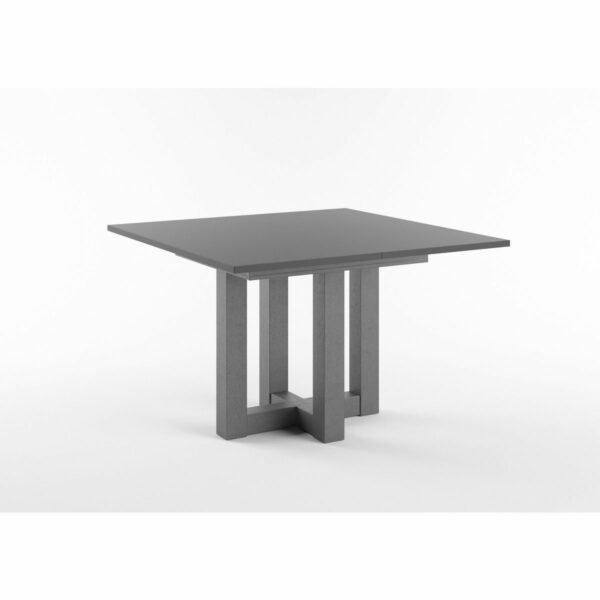 Set One Atlanta-System Esstisch Tischplatte quadratisch Dekor anthrazit matt Gestell Doppel-U Dekor graphit schräg