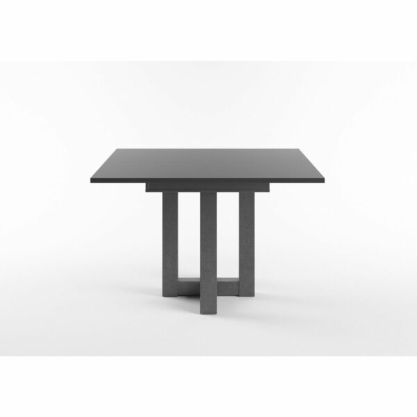 Set One Atlanta-System Esstisch Tischplatte quadratisch Dekor anthrazit matt Gestell Doppel-U Dekor graphit seitlich
