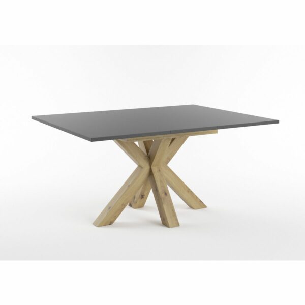 Set One Atlanta-System Esstisch Tischplatte quadratisch Dekor anthrazit matt Gestell sternförmig Artisan Eiche Holznachbildung ausgezogen