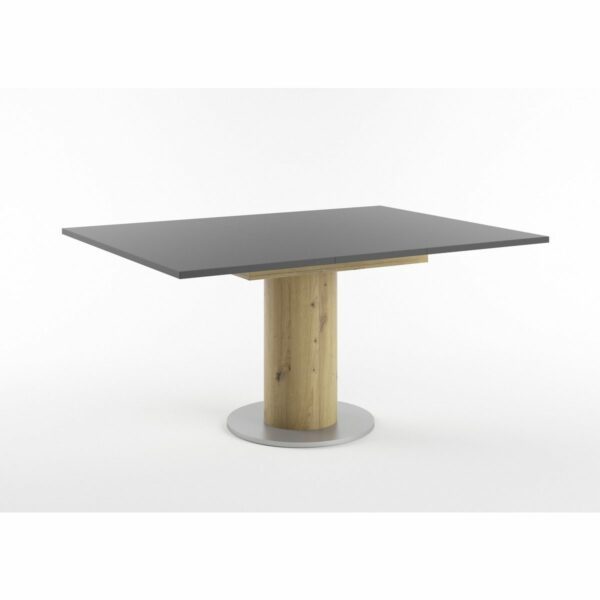 Set One Atlanta-System Esstisch Tischplatte quadratisch Dekor anthrazit matt Säule rund Artisan Eiche Holznachbildung ausgezogen