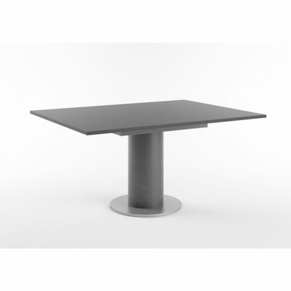 Set One Atlanta-System Esstisch Tischplatte quadratisch Dekor anthrazit matt Säule rund Dekor graphit ausgezogen