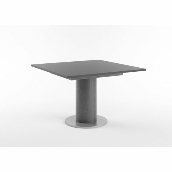 Set One Atlanta-System Esstisch Tischplatte quadratisch Dekor anthrazit matt Säule rund Dekor graphit schräg