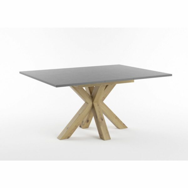Set One Atlanta-System Esstisch Tischplatte quadratisch Dekor graphit Gestell sternförmig Artisan Eiche Holznachbildung ausgezogen