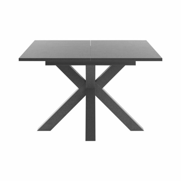 Set One Atlanta-System Esstisch Tischplatte quadratisch Dekor graphit Gestell sternförmig Dekor graphit frontal