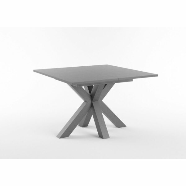 Set One Atlanta-System Esstisch Tischplatte quadratisch Dekor graphit Gestell sternförmig Dekor graphit schräg