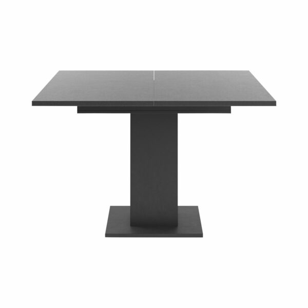 Set One Atlanta-System Esstisch Tischplatte quadratisch Dekor graphit Säule quadratisch Dekor Schwarzstahl frontal
