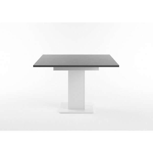 Set One Atlanta-System Esstisch Tischplatte quadratisch Dekor graphit Säule quadratisch Dekor weiß matt seitlich