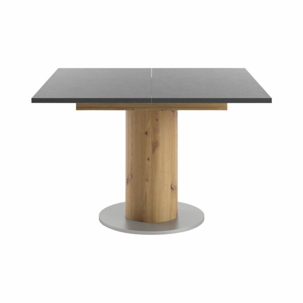 Set One Atlanta-System Esstisch Tischplatte quadratisch Dekor graphit Säule rund Artisan Eiche Holznachbildung frontal