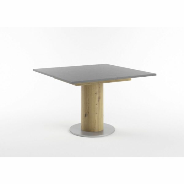 Set One Atlanta-System Esstisch Tischplatte quadratisch Dekor graphit Säule rund Artisan Eiche Holznachbildung schräg