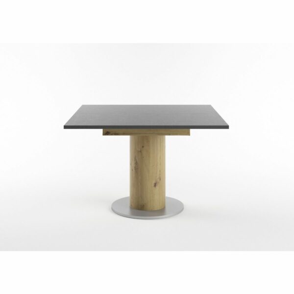 Set One Atlanta-System Esstisch Tischplatte quadratisch Dekor graphit Säule rund Artisan Eiche Holznachbildung seitlich