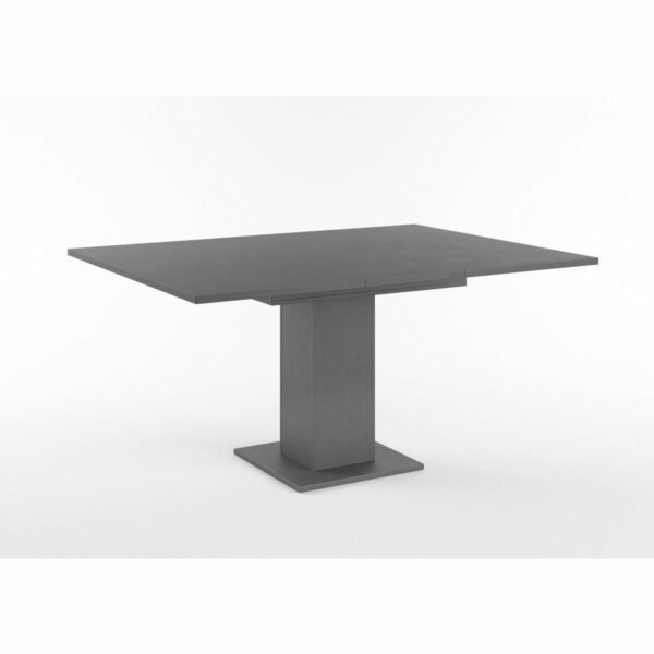 Set One Atlanta-System Esstisch Tischplatte quadratisch Dekor Schwarzstahl Säule quadratisch Dekor Schwarzstahl ausgezogen