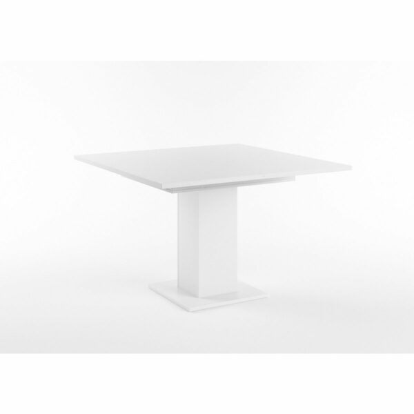Set One Atlanta-System Esstisch Tischplatte quadratisch Dekor weiß matt Säule quadratisch Dekor weiß matt schräg