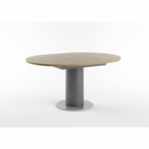 Set One Atlanta-System Esstisch Tischplatte rund Artisan Eiche Nachbildung Säule rund Dekor graphit ausgezogen