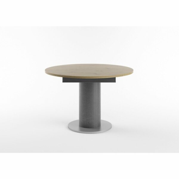 Set One Atlanta-System Esstisch Tischplatte rund Artisan Eiche Nachbildung Säule rund Dekor graphit seitlich