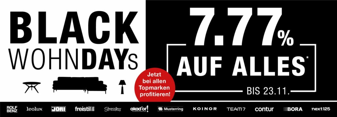 Black Wohndays bei Wohnparc Stumpp