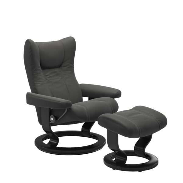 Stressless Wing M Classic im Leder Paloma Rock mit Gestell in Eiche