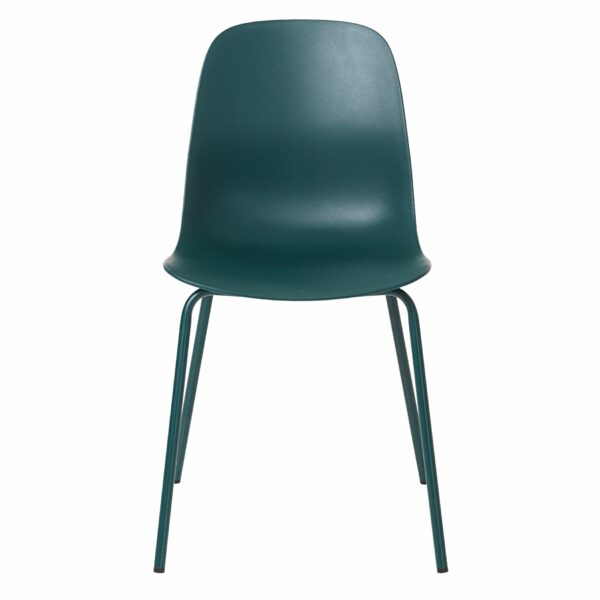 Trendstore Urix Stuhl mit Sitzschale und Metallfüßen in der Farbe Petrol.
