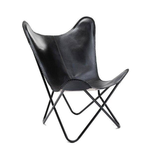 Kare Design California Sessel mit Lederbezug in Schwarz - Ansicht von schräg vorne