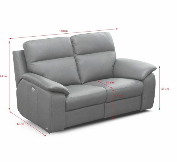 Nicoletti Home New York 2-Sitzer Sofa - Skizze mit Maßen