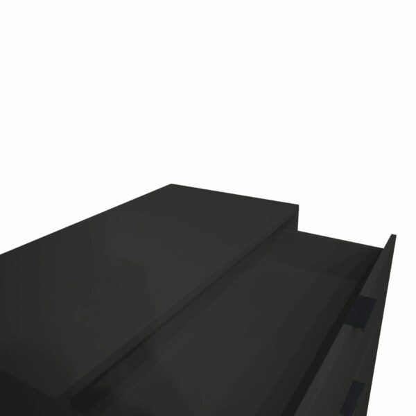 Trendstore Milana Kommode mit 3 Schubladen in Lack anthrazit matt mit einer Breite ca. 81 cm — Detailansicht Schubladen