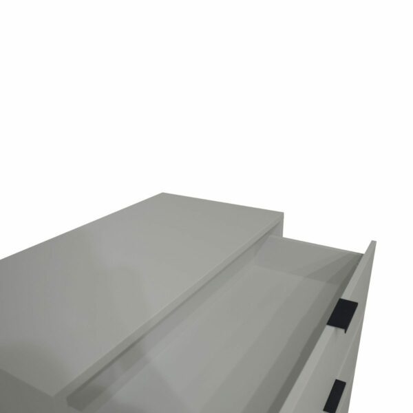 Trendstore Milana Kommode mit 3 Schubladen in Lack kreidegrau matt mit einer Breite ca. 81 cm — Detailansicht Schubladen
