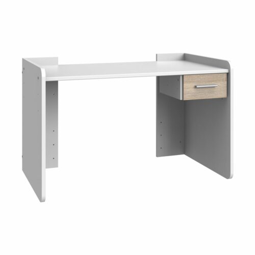 Wimex Joker höhenverstellbarer Schreibtisch in Weiß mit Schublade in Eiche Nachbildung