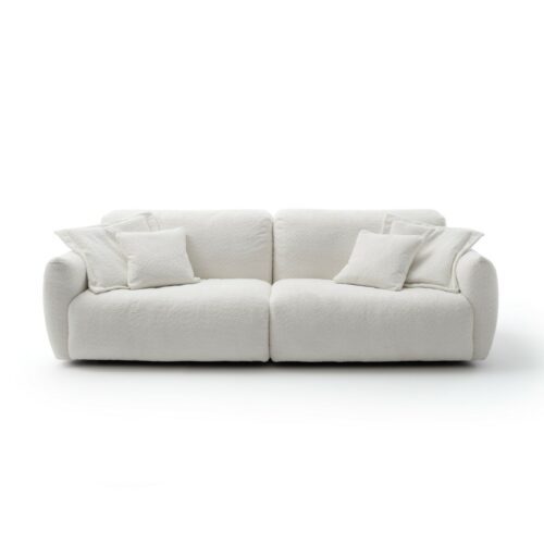 Raum.Freunde Till Sofa mit Bouclé Bezug in Offwhite - frontl