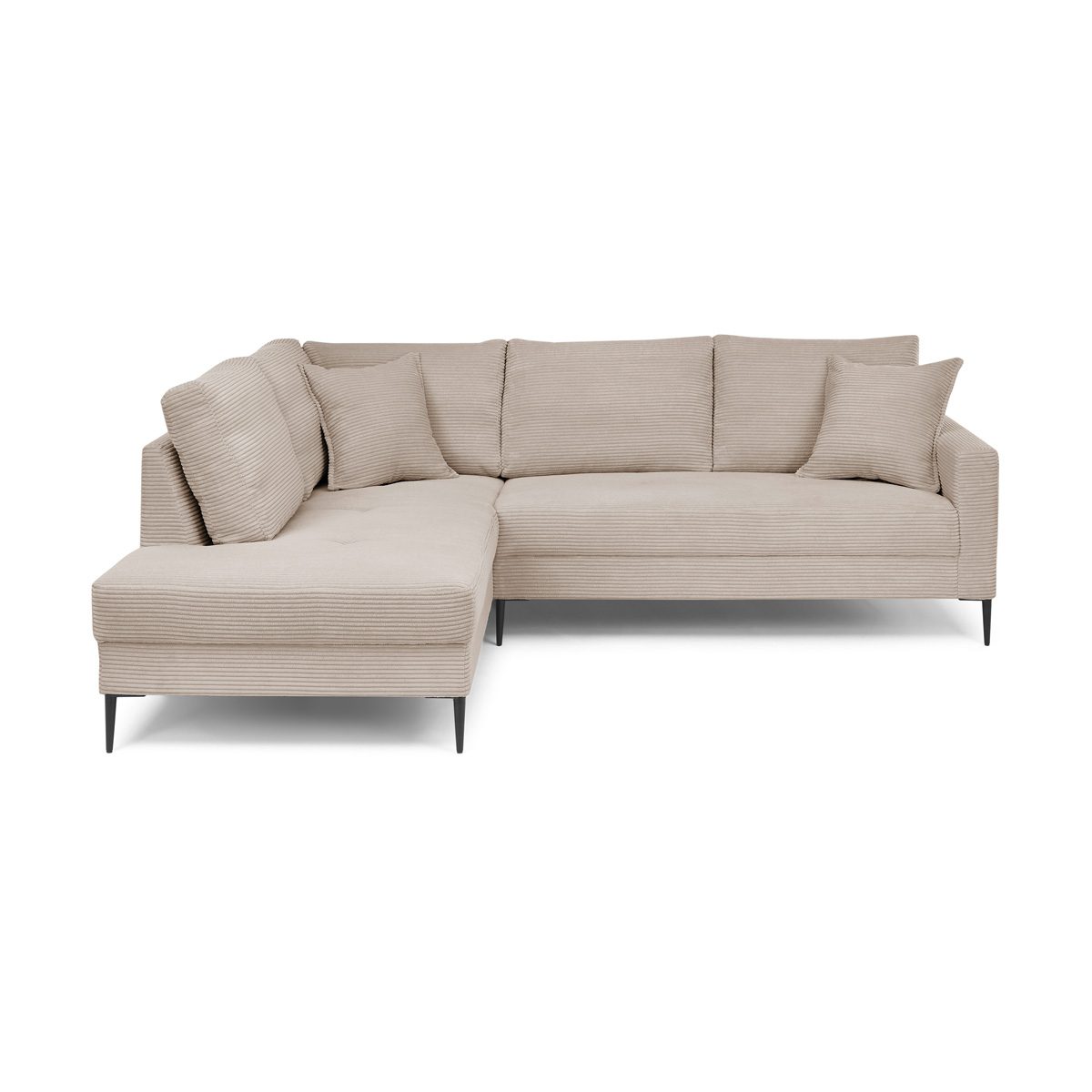 Trendstore Hilary Ecksofa in Bezug Cord Zoom mink - Umbauecke links