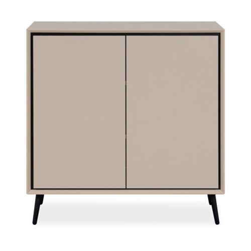 Liadomo Fona Sideboard mit zwei Türen in Beige mit Absetzungen in Schwarz